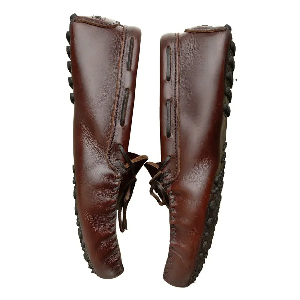 Minnetonka Classic Leather Driving Moccasins - Dark Brown (Style 798) - Sz 10